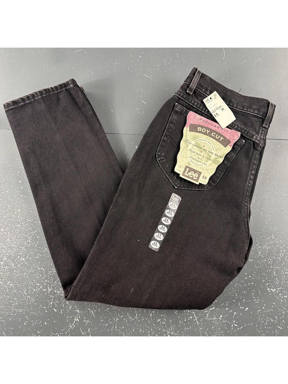 VTG Lee Jeans Womens Black 30x31 Straight Leg Western Rodeo Fall 80's USA NWT